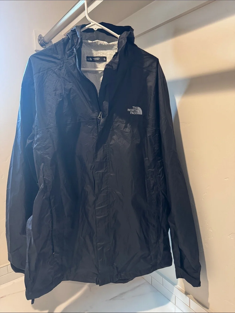 The North Face Black and White Patterned Packable Jacket